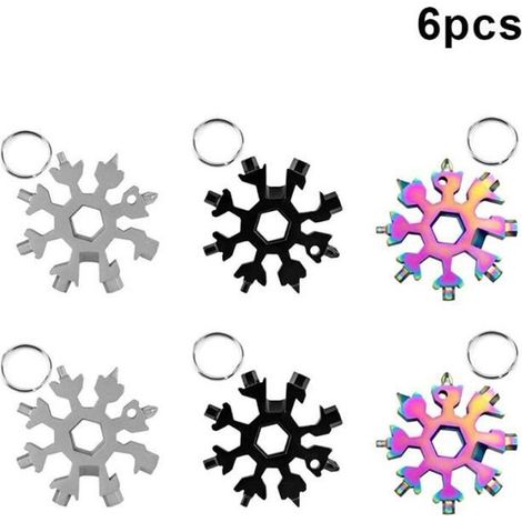 Outil multifonction - Non spécifié - Flocon Neige - Acier au carbone - 6 pièces - Portable 6,6 cm (1/4)