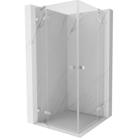 Mexen Lunar Duo cabine de douche pivotante 100 x 100 cm, transparent, nickel brossé - 834-100L-100P-97-00 (1/5)