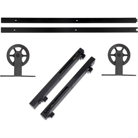 Schiebetüren Set CHAMBER-2 2tlg. 2 m (von oben anschraubbar) Soft-Close schwarz