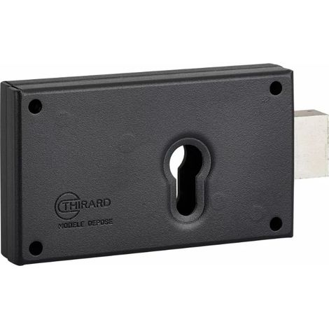 Thirard – Serrure monopoint en applique horizontale à cylindre profilé 140x80 mm – Gâche incluse – Pêne dormant pour bois dur