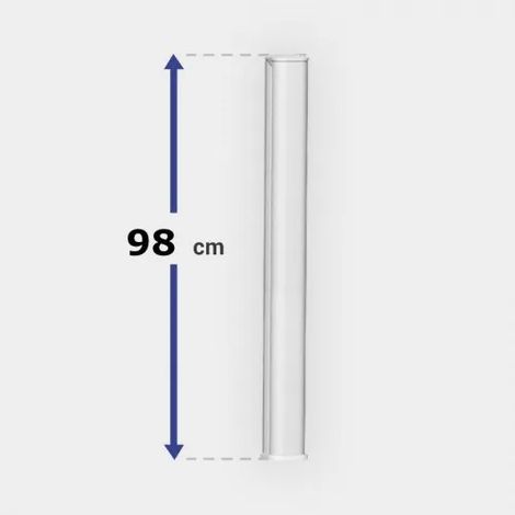 Poteau de clôture PVC avec renfort acier H 98 x L 4 cm blanc pour clôture PVC à lisses horizontales