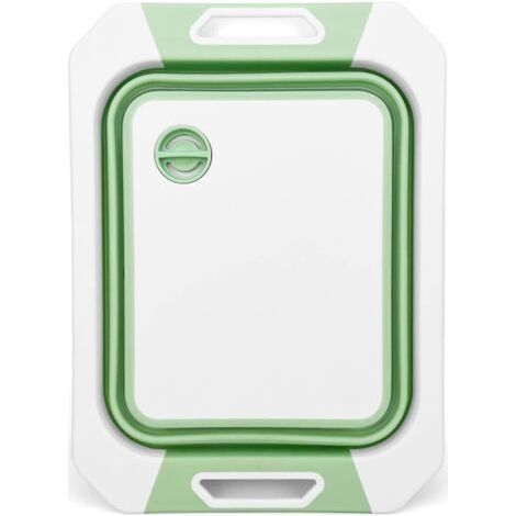 Vtizikl Lavaggio/scolatura/taglio, grande colino pieghevole con tagliere, tagliere in plastica con colino, cestello scolapiatti da cucina (1/5)
