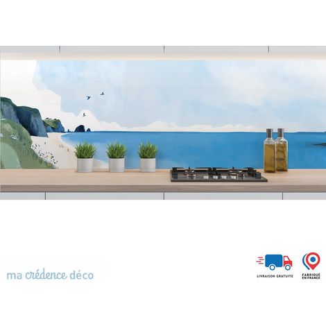 Crédence : Aquarelle et côte bretonne 8 - Alu composite - 120 - 60 (1/3)