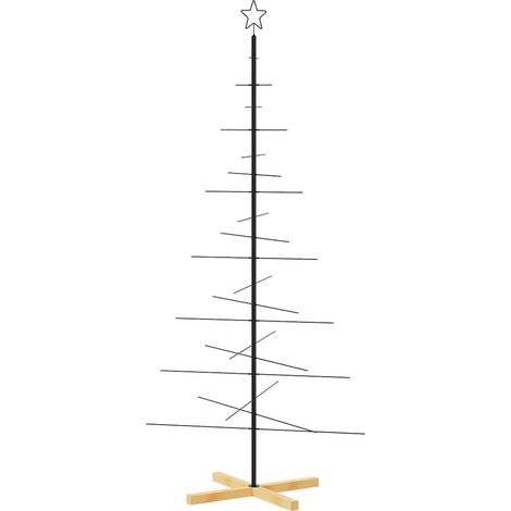 Albero di Natale  Albero natalizio  Albero festivo in Metallo con Base in Legno Nero 180 cm (1/5)