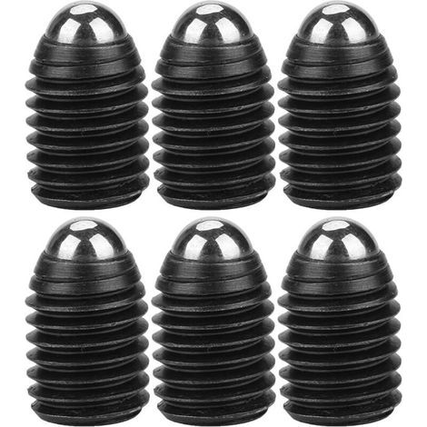 Lot de 10 poussoirs à bille à ressort en acier au carbone, filetage hexagonal M12, vis de fixation, poussoir à bille en acier au carbone (M12 x 16) (1/3)