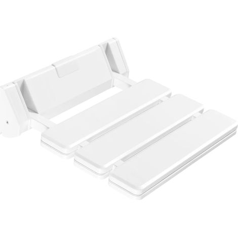 Asiento de ducha plegable, aluminio y ABS de alta calidad, capacidad de carga de 130 kg, montaje en pared, diseño plegable, 32 x 34 x 10 cm (1/5)