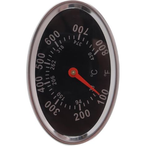 Stainless Steel Oval BBQ Thermometer Analog Gauge for Grills, Ovens, Smokers, Grill Carts (1/5)