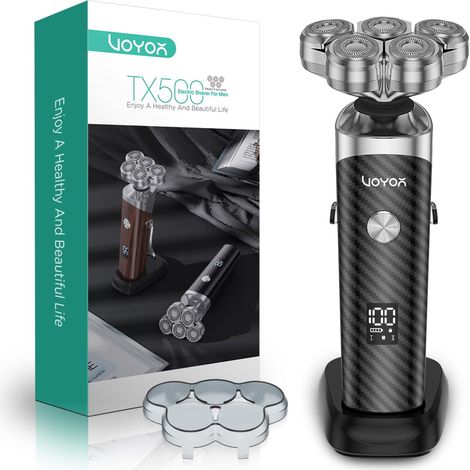Rasoir Electriques Hommes 5 Têtes Flottantes TX500, Noir (1/5)