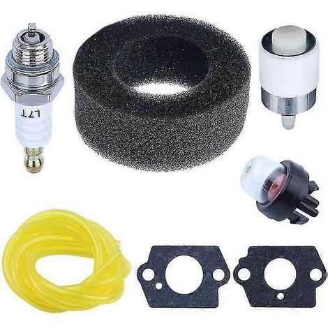 Kit de 7 pièces comprenant filtre à air, conduite de carburant, poire d'amorçage et coupe-bordures, compatible avec les modèles Bolens BL410, BL100, BL150 et BL250. Pièces de rechange d'origine. (1/4)