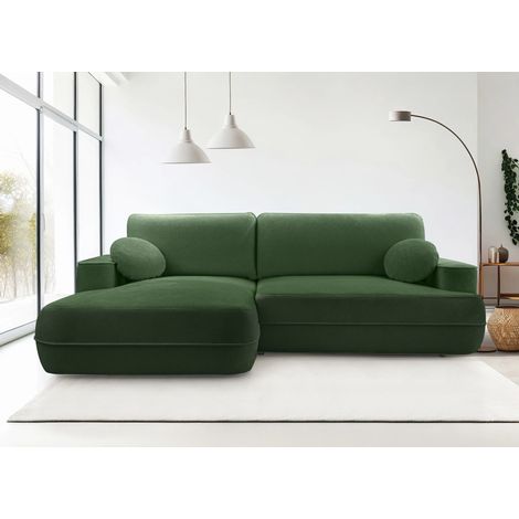 AX LIVING Ecksofa mit Schlaffunktion Grün Peoni 267 cm breit elegant L