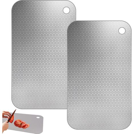2 Pièces Planche à Découper en Titane 23.5x14.5 cm Cutting Board (1/5)