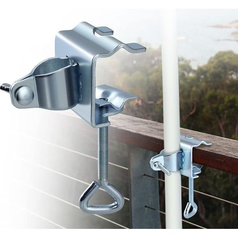 Pince de Table pour Parasol - Fixation Parasol sur Table ou Balustrade de Balcon, Parfait pour Jardin ou Terrasse-x (1/5)