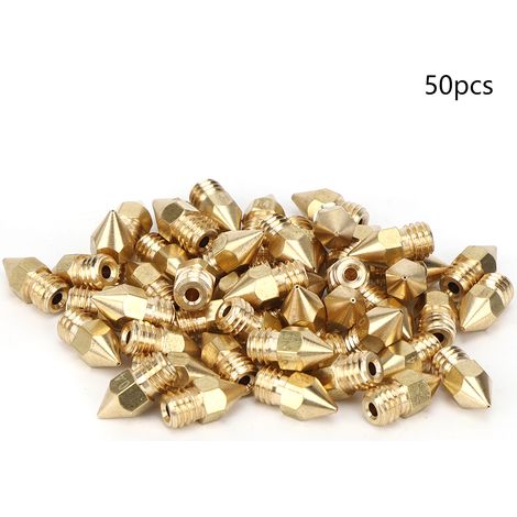 50 pièces de buses en laiton pointues MK8 gravées, accessoires d'impression 3D, 13 x 6 mm (1/5)