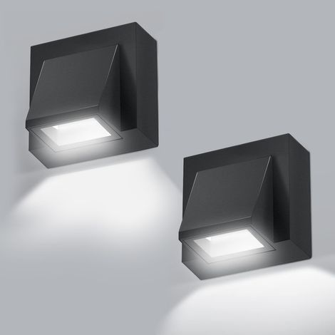 CCYKXA2 Pezzi Applique Extérieur Mural, 3WApplique Murale Exterieur  6500K IP65 Imperméable Lampe Murale Extérieures per Terrazze Esterne (1/5)