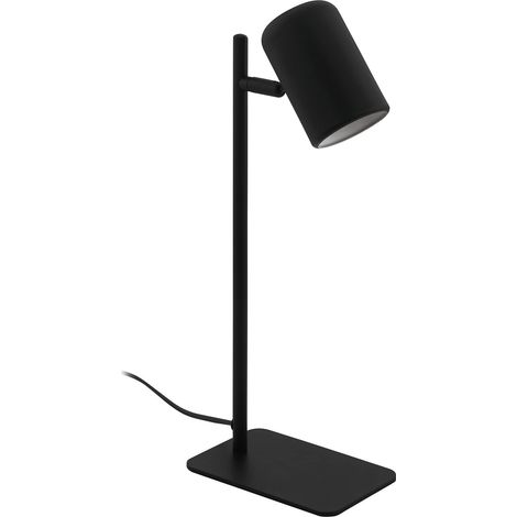 Eglo Led lampada da tavolo Ceppino, lampada da scrivania minimalista, lampada da tavolo in metallo, lampada da ufficio in nero, lampada con interruttore, presa GU10 (1/5)