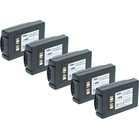 vhbw 5x Akku Ersatz für Datalogic BT-34 für Barcodescanner POS (6800 mAh, 3,7 V, Li-Ion)