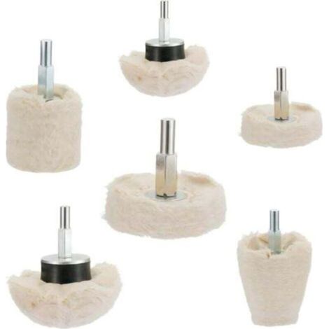 6Pcs Drill Polishing Discs, Polishing Pads, Disc Shape Polishing Tool with 1/4" Handle for Metal, Aluminum, Stainless Steel, Chrome, Jewelry, Wood, Pl (1/4)