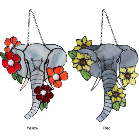 Pendentif décoratif éléphant tournesols (1/5)