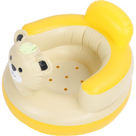 Siège gonflable pour bébé avec pompe à air intégrée, chaise de douche en PVC, canapé de soutien dorsal pour nourrisson, ours en peluche (1/5)