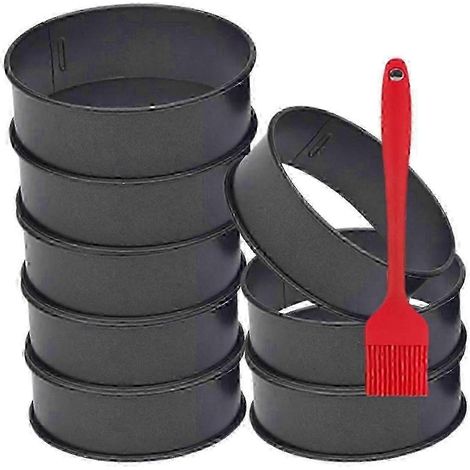 Lot de 8 cercles à muffins anglais en acier inoxydable de 10 cm (4 pouces), moules à crumpets antiadhésifs, moules à pâtisserie, cercles à œufs 2025 (1/5)