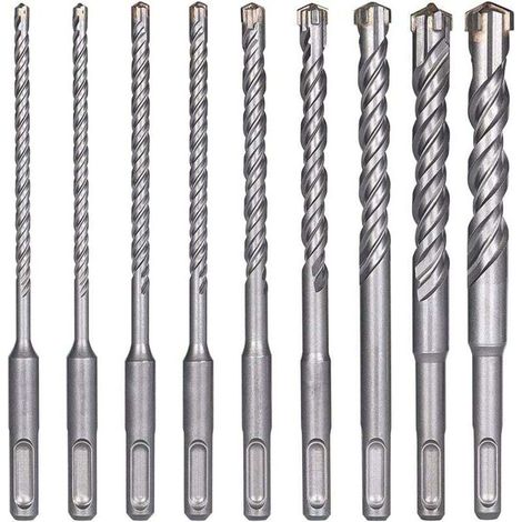 Concrete Drill Bits, 8PCS Impact Drill Masonry Drill, 5,6,6,8,8,10,12,14 x 160mm Drilling Tools for Drilling Holes in Concrete, Ceramic Tile, Stone MUMU (1/4)