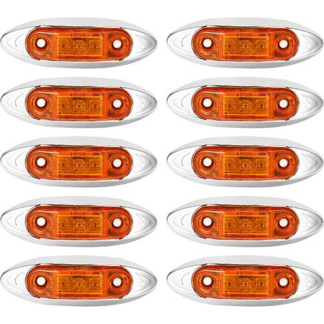 Convient aux feux de position latéraux Piranha 3LED ambrés, lot de 10 - étanches et durables. (1/5)