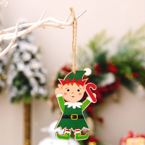 Ornement De Sapin De Noël - En Bois Naturel - Pour Décoration Intérieure Fêtes De Fin D Année - 1 Pièce (1/5)