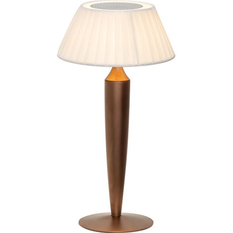 Lampada da Tavolo Ricaricabile Flaminia Zafferano Led Touch - Design Classico Senza Fili Bronzo