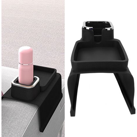 Porte-gobelet en silicone pour accoudoir de canapé, porte-gobelet multifonctionnel et créatif pour boissons et café, support pour canapé, noir. (1/5)