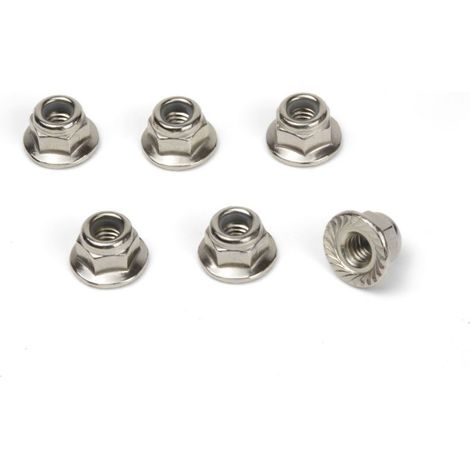 M4 Flanged Lock Nuts (6pcs)