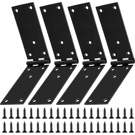 4 Pcs Charnière de Caisse, Charnière de Portes en Bois, Charnières de Porte pour Meubles, Charnières Pliante pour Boîtes Pliantes, Bande de Caisse, Bois Armoires Placard (200 x 45 mm) (1/5)
