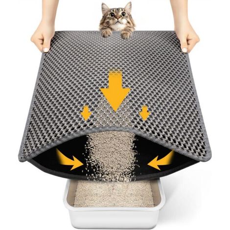 Cat litter mat, new size 60 x 40 cm, for small spaces, ultra-waterproof backing