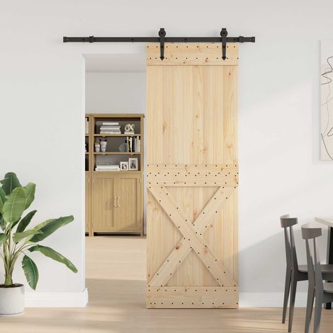 Teenpull – Schiebetür NARVIK Natürlich und Schwarz 80 x 210 cm (152,5 cm) (1/5)