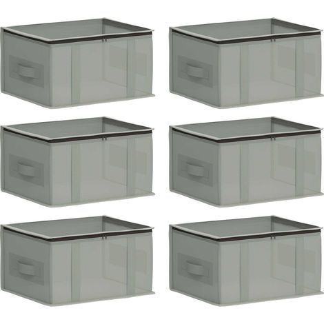 Caja de almacenamiento con ventana superior transparente 6 uds. vidaXL