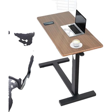Mesita de noche con tablero de MDF, altura regulable de 66 a 89,5 cm, dimensiones 80 x 40 cm, capacidad de carga 20 kg, peso neto 10,5 kg. (1/5)