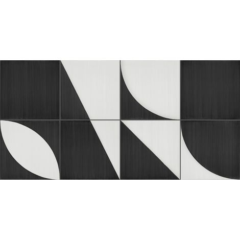 Carrelage Imitation Carreaux De Ciment 20x20 cm SCENARIO Decoro Mix Nero (1/2)