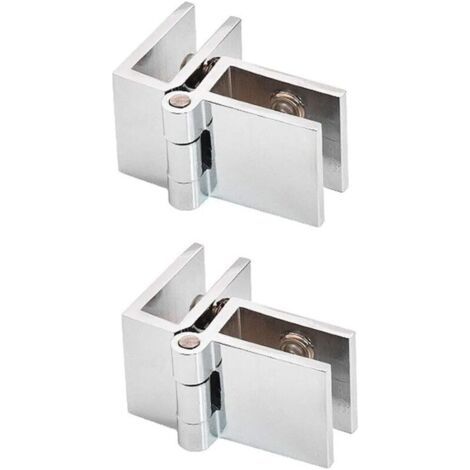 2 PCS 90 degrés clip de porte en verre charnière sans verre de perçage à charnière en verre pour épaisseur de verre 5mm - 8mm (1/5)