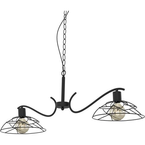 Lámpara 2 luces modelo Farrel acabado negro 40 cm(alto) 103 cm(ancho) 30 cm (fondo) (1/2)