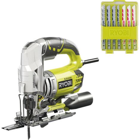 Pack RYOBI Scie sauteuse pendulaire - 680 W - 105mm - coffret de 10 lames - bois - plastique - bimétal - 102mm - RAK10JSB