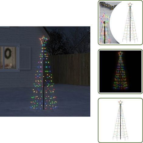 LED-Weihnachtsbaum mit Erdspießen 220 LEDs Mehrfarbig 180 cm - LED Weihnachtsbaum - Weihnachtsdeko - Outdoor Beleuchtung - Sternenhimmel - Winterdeko (1/5)
