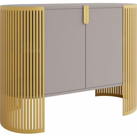 Aparador Civer II, Dorado + Cachemira, 90x120cm, Número de puertas: 040cm, Metal, Aglomerado laminado