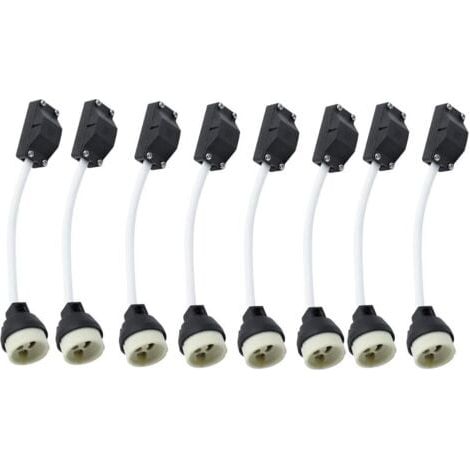 Lot de 10 douilles en céramique GU10 avec connecteur de câble 2 A 250 V GU10 douille adaptateur de base avec câble isolé pour lampe LED GU10 CFLS ampoule halogène encastré Downlight (1/5)