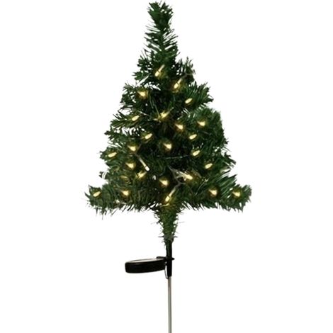 Arbre De Noël Solaire - 79 Cm - Lumières Led Étanches - Pour Jardin Cour Chemin Cimetière - 1 Pièce (1/5)