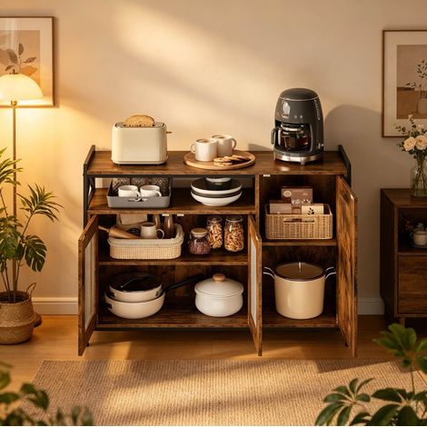 Sideboard mit 2 Türen und offenem Fach 110 cm Industrie OKMYHOME (1/5)