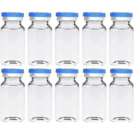 Packung mit 20 transparenten und robusten 10-ml-Glasfläschchen mit Kopfraum für die Kosmetikwissenschaft