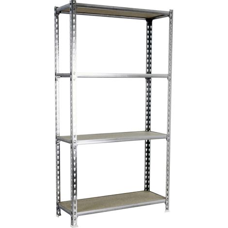 SimonRack Scaffale Portaoggetti, 1500x1100x400 mm, 4 Ripiani in Legno, Portata 200 kg per Ripiano, Scaffale da Garage, Zincato/Legno – Maderclick