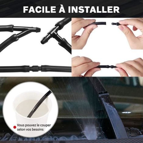 Kit de Tuyau Essuie Glace, 6 Mètres Tuyau de Liquide de Lave-Glace Universal avec 18 Pcs Raccord de Tuyau Tuyau de Pulve Étiquette (1/4)