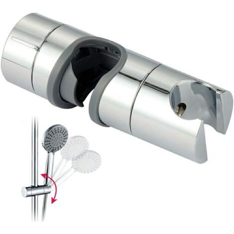 Porte-douche réglable pour glissières, diamètre de 18 à 25 mm, gris