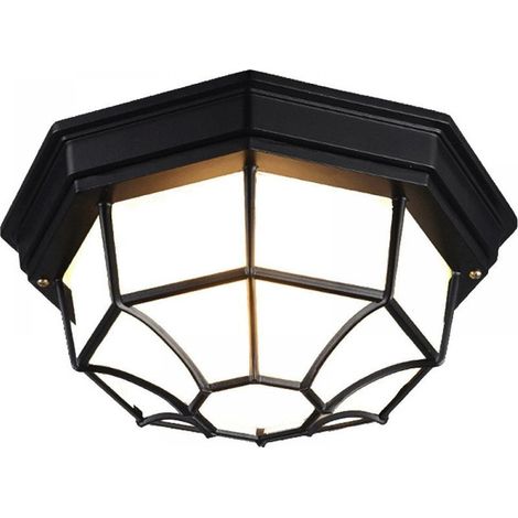 Ceiling/wall wall-mounted LED 12 W outdoor with detector of movement, finish metal/glass classic, black, lighting outdoor (1/5)