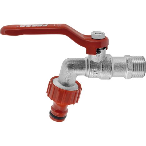 VÁLVULA DE BOLA CON CONECTOR DE MANGUERA DE PLÁSTICO DE 3-4" (1/2)